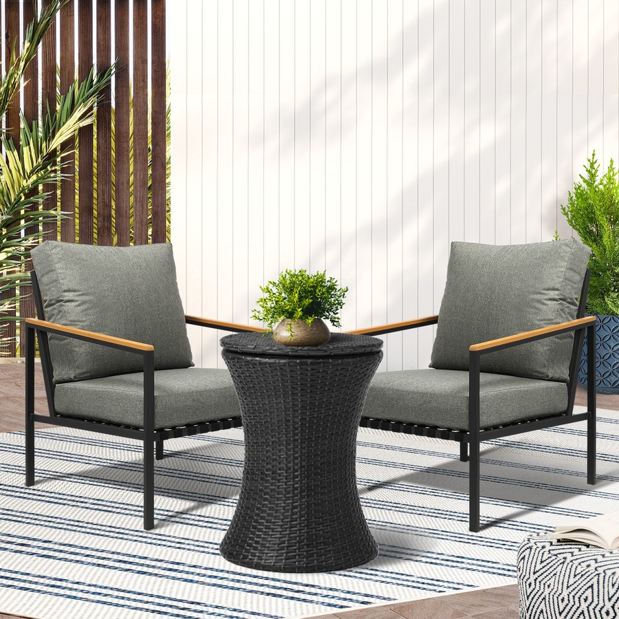 Buy Livsip Outdoor Patio Set Ice Bucket Black Adjustable Table Sofa ...