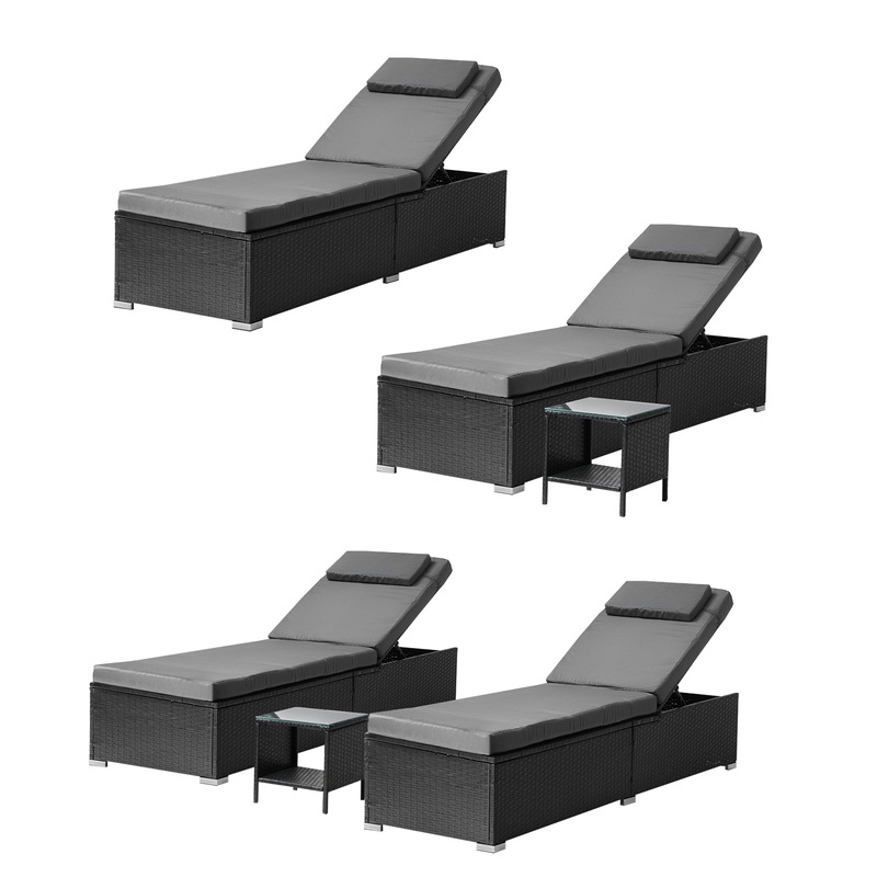 Buy Livsip Sun Lounge Wicker Lounger & Table Patio Furniture Outdoor