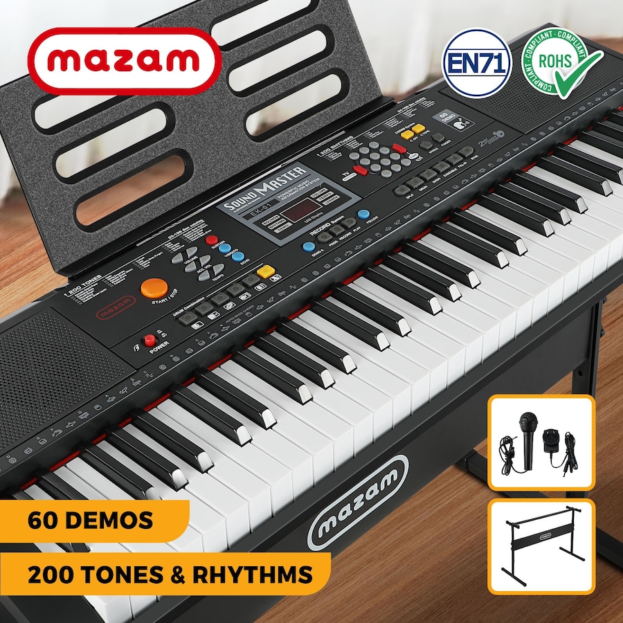 Mazam 61 Keys Electronic Piano Keyboard Electric Keyboards Beginner Kids Gift