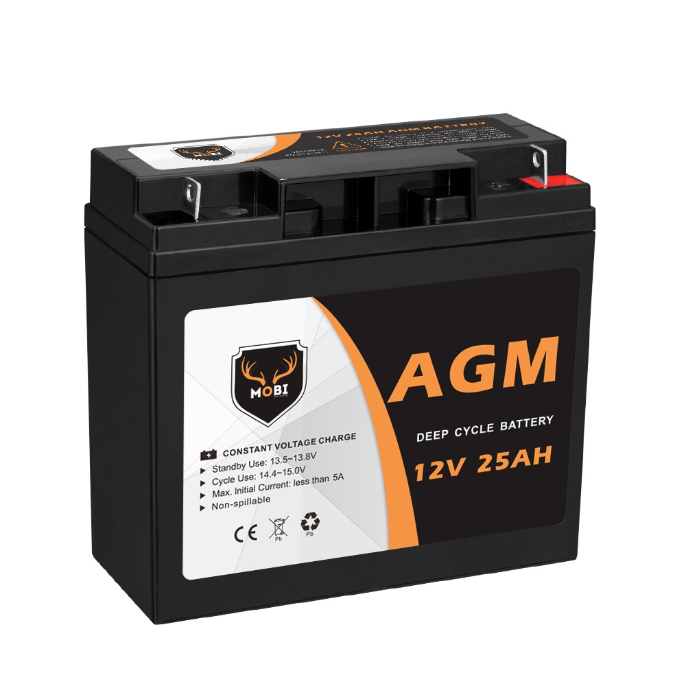 Mobi 12V 25AH AGM Battery Deep Cycle Mobility Scooter Golf Cart Camping 4×4