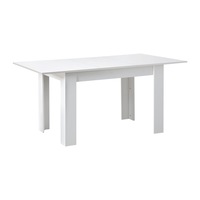 Oikiture 160cm Extendable Dining Table Kitchen Restaurant Cafe Table White