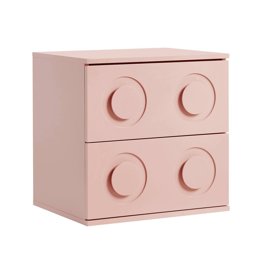 Oikiture 2x Bedside Table 2 Drawers Nightstand Side Storage Cabinet Pink