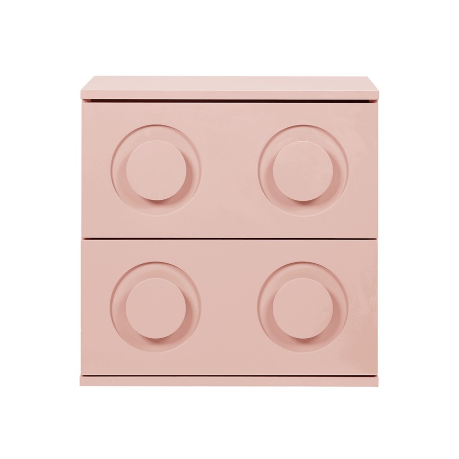 Oikiture 2x Bedside Table 2 Drawers Nightstand Side Storage Cabinet Pink