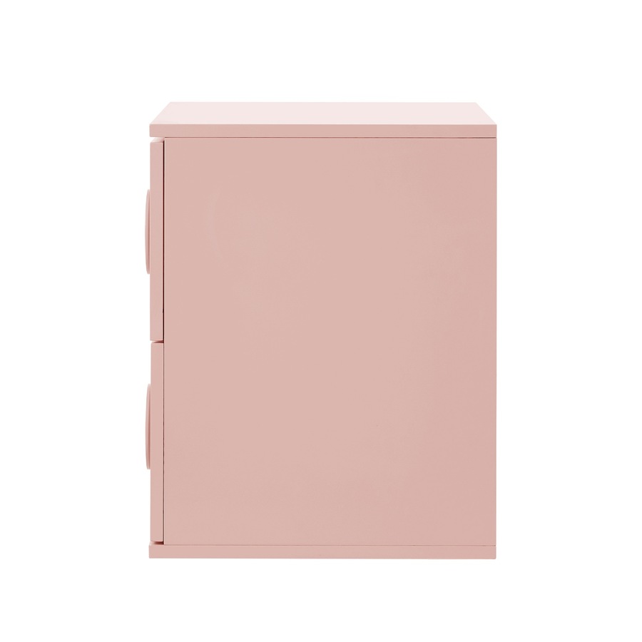 Oikiture 2x Bedside Table 2 Drawers Nightstand Side Storage Cabinet Pink