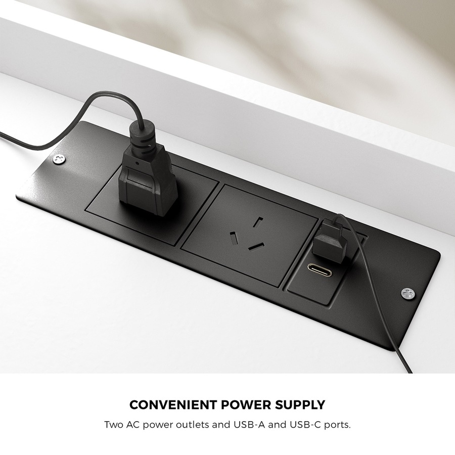 Oikiture 2x Bedside Table LED Nightstand USB Charging Station Side Table White