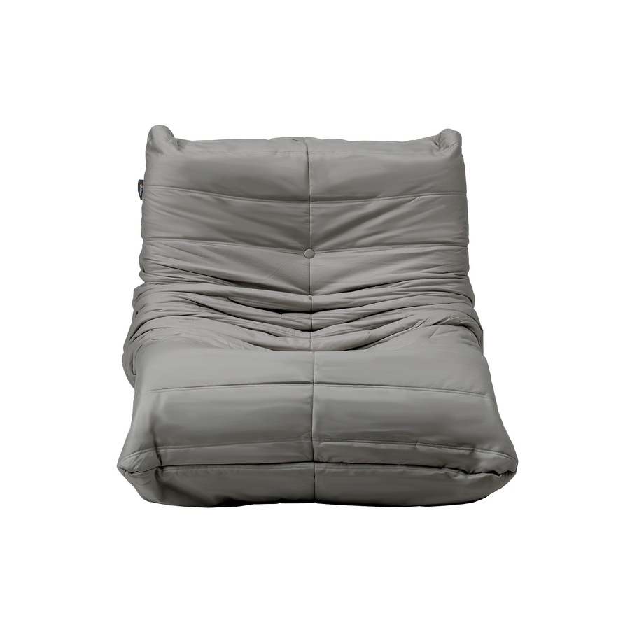 Oikiture 2X Floor Sofa Lounge Caterpillar Couch Single Accent Chair Pouffe Grey