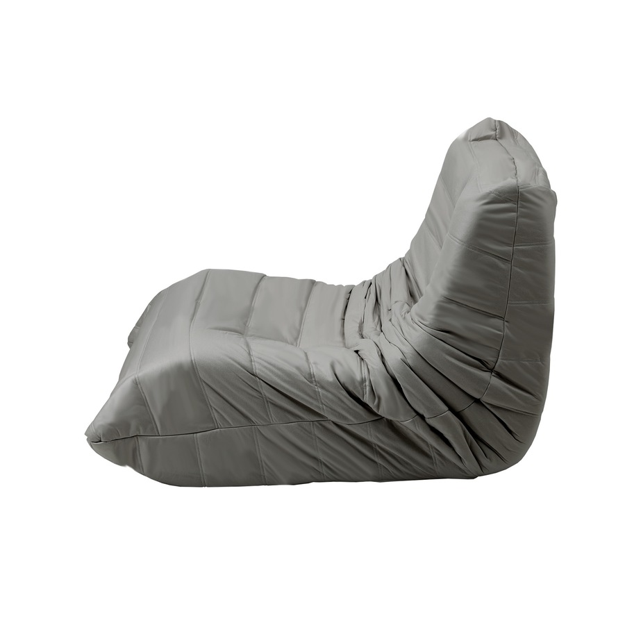Oikiture 2X Floor Sofa Lounge Caterpillar Couch Single Accent Chair Pouffe Grey