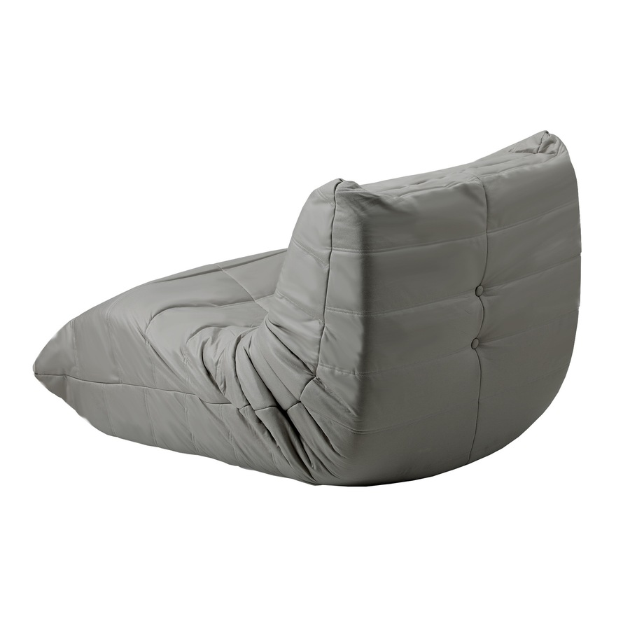 Oikiture 2X Floor Sofa Lounge Caterpillar Couch Single Accent Chair Pouffe Grey