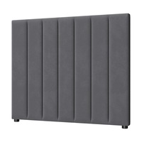 Oikiture Bed Frame Headboard King Single Size Head Bedhead Grey Velvet