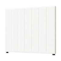 Oikiture Bed Frame Headboard King Single Size Head Bedhead White Boucle