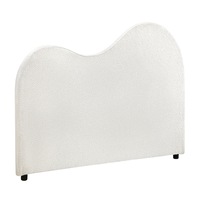 Oikiture Bed Head King Single Size Headboard Bedhead Boucle Fabric White