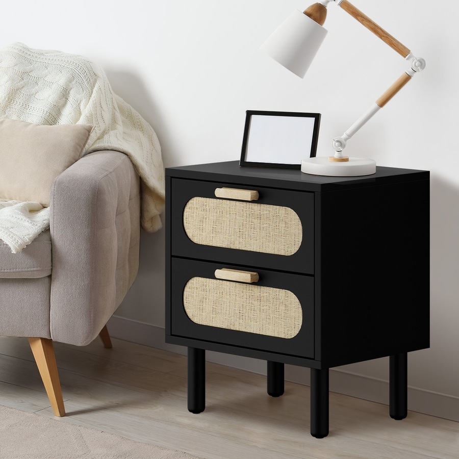 Buy Oikiture Bedside Table Drawers Side End Tables Storage Nightstand ...