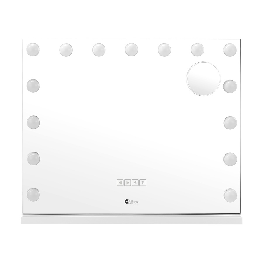 Oikiture Bluetooth Hollywood Makeup Mirrors with LED Light 58x46cm Vanity Mirror
