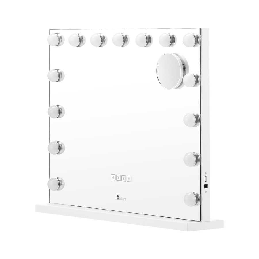 Oikiture Bluetooth Hollywood Makeup Mirrors with LED Light 58x46cm Vanity Mirror