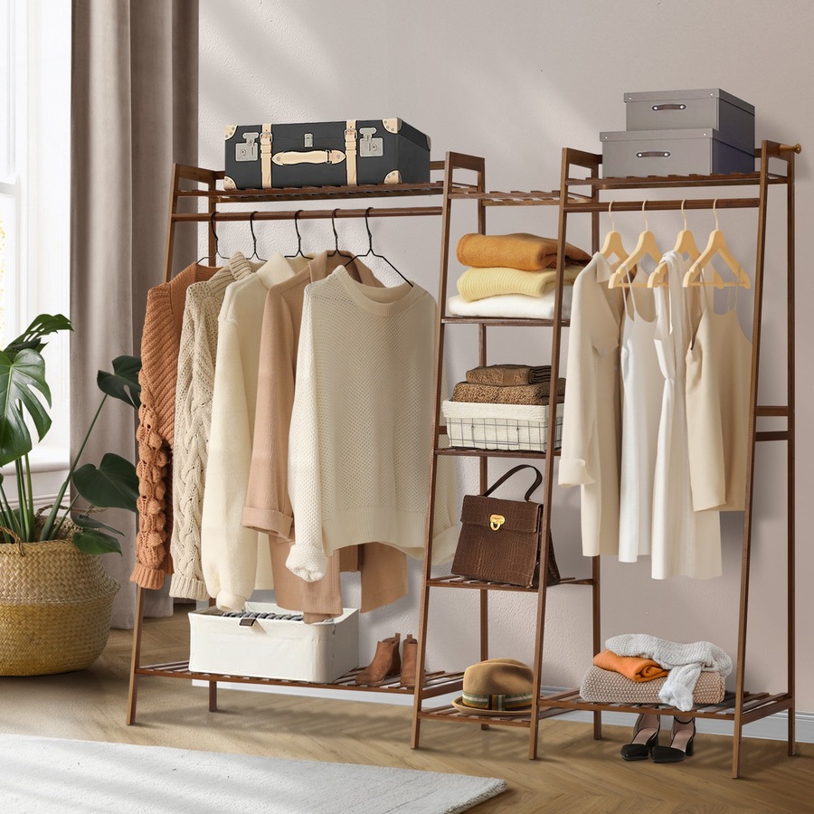 Buy Oikiture Clothes Rack Open Wardrobe Garment Coat Hanging Rail ...