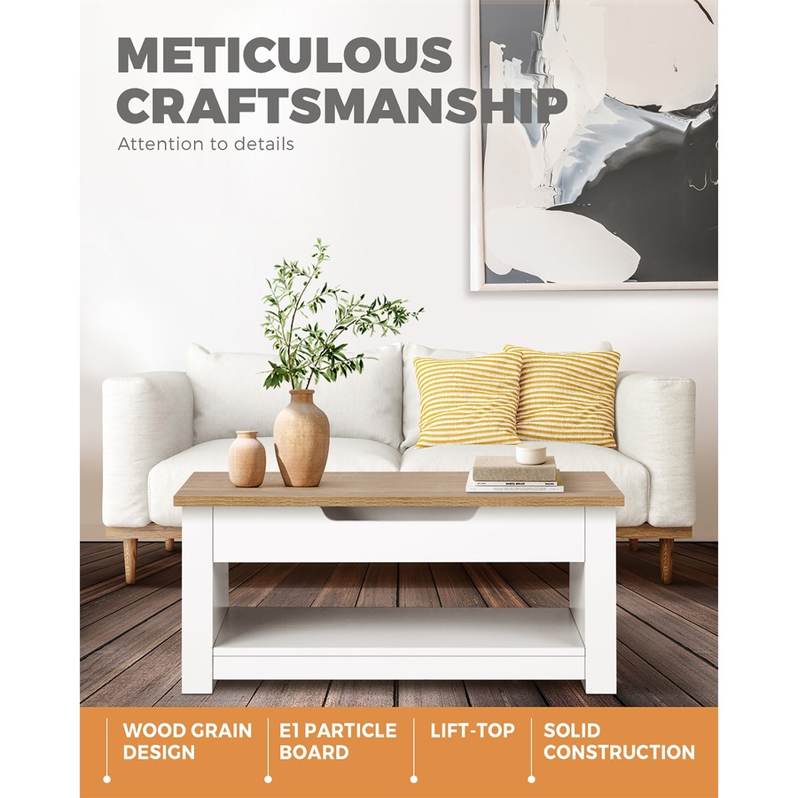 Oikiture Coffee Table Lift Up Top Modern Tables Hidden Storage Shelf Display