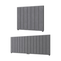Oikiture Headboard Queen Double King Single Bedhead Velvet Fabric Grey