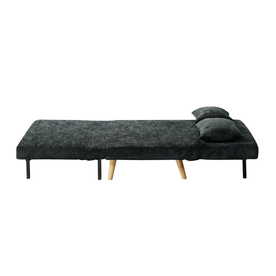 Oikiture Sofa Bed Lounge Chair Chenille Recliner Love Sofa Double Seat Charcoal