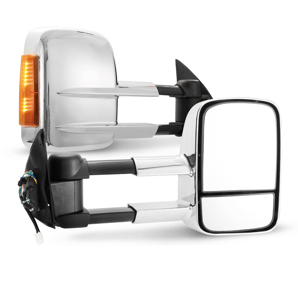 SAN HIMA Pair Towing Mirrors Extendable for Toyota Hilux 2005-2015 Chrome