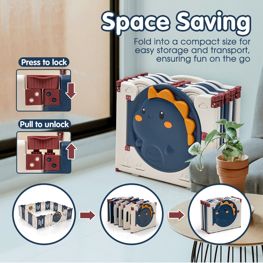 Playpals 18 panels Baby Playpen Kids Large Safety Gate Toddler Fence Child Play