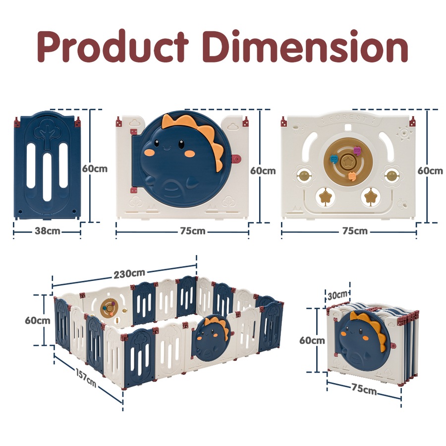 Playpals 18 panels Baby Playpen Kids Large Safety Gate Toddler Fence Child Play
