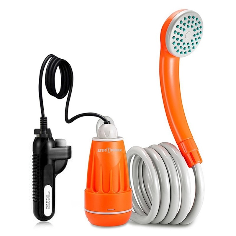 Buy ATEM POWER Portable Shower Set Water Pump Battery Operated Camp