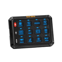 San Hima 12 Gang Bluetooth Switch Panel 12V/24V ON-OFF LED Control For Car Boat