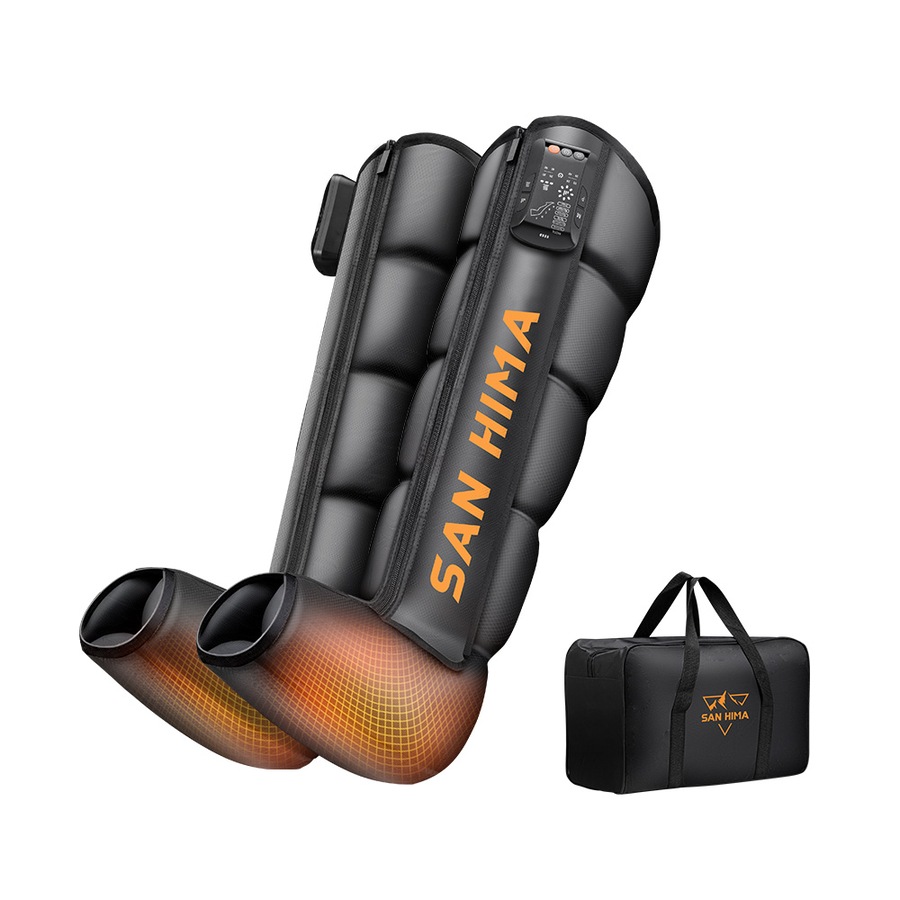 San Hima Air Compression Recovery Boots Cordless 3 Foot Heat Full Leg Massager