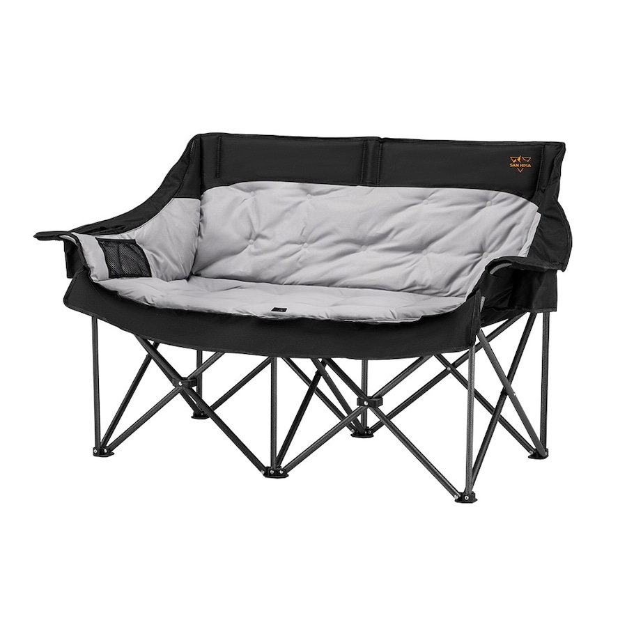 San Hima Double Camping Chair Padded Moon Chair Black 295KG