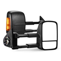 SAN HIMA Pair Extendable Towing Mirrors for Toyota Hilux 2015-ON BLACK