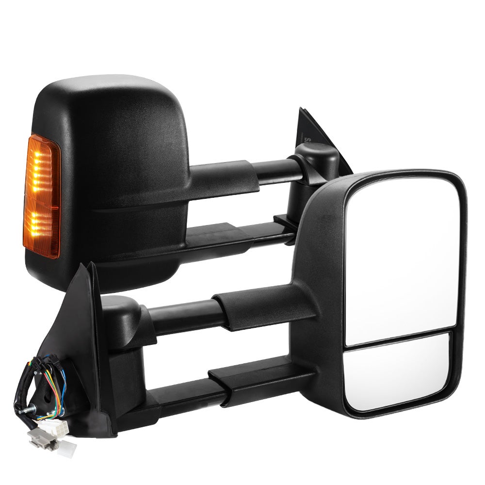 SAN HIMA Pair Extendable Towing Mirrors for Holden Colorado 2008-2011 Black