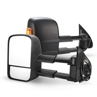 SAN HIMA Pair Extendable Towing Mirrors for Toyota Hilux 2005-2015 BLACK