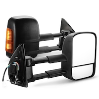 SAN HIMA Pair Extendable Towing Mirrors for Isuzu MU-X MY2013-MY2019 Black