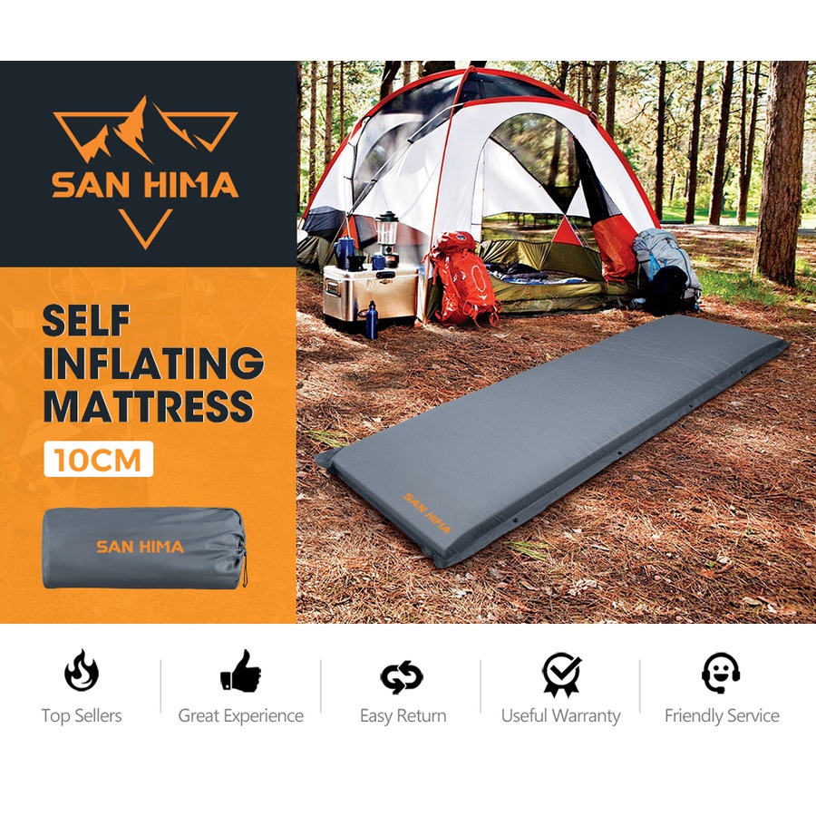 San Hima Self Inflating Mattress 10cm Sleeping Mat Camping Hiking Air Bed Single