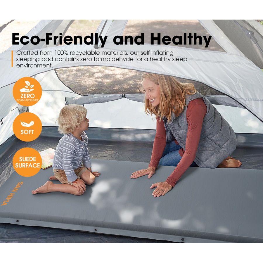 San Hima Self Inflating Mattress 10cm Sleeping Mat Camping Hiking Air Bed Single