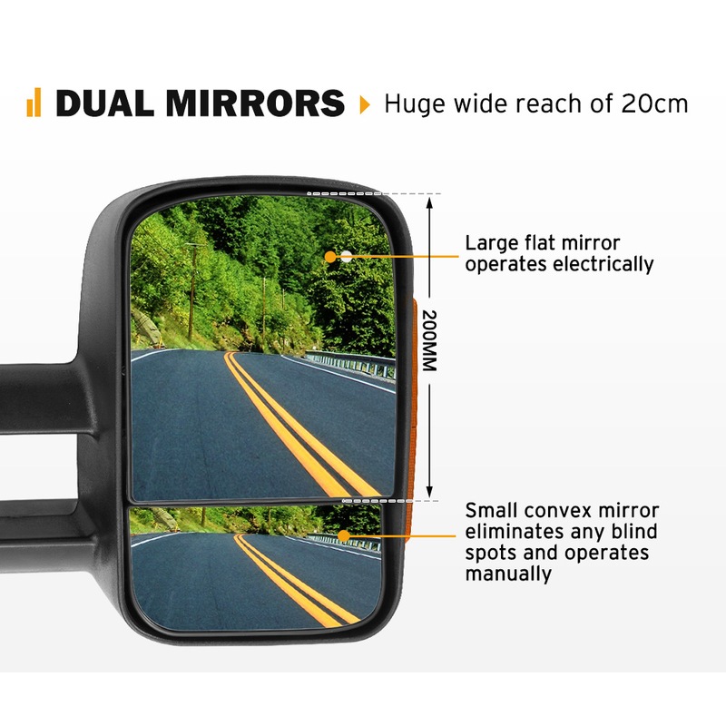 Buy SAN HIMA Towing Mirrors for Ford Ranger MK PX PX2 PX3 XL XLT XLS Wildtrak 2012MY2021 MyDeal