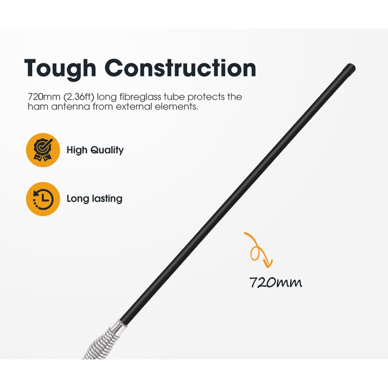 Hi Gain Black Uhf 5Db Fibreglass Cb Antenna 720Mm Height For Gme Uniden  Oricom | Buy Vehicle Antennas - 9356307000603