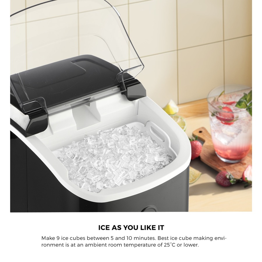 Vevare Nugget Ice Maker Portable Machine 15kg Ice Cube Tray Bar Countertop Black