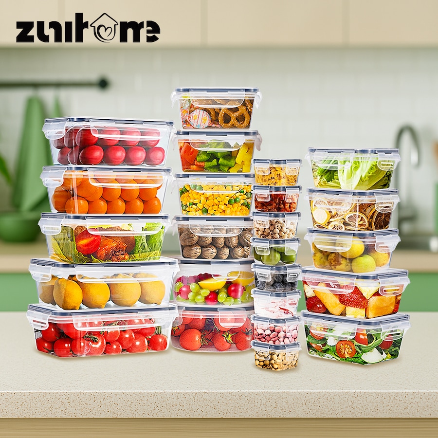 ZUNI 24 PCS Food Storage Containers BPA-Free Leak Proof with Labels & Pen