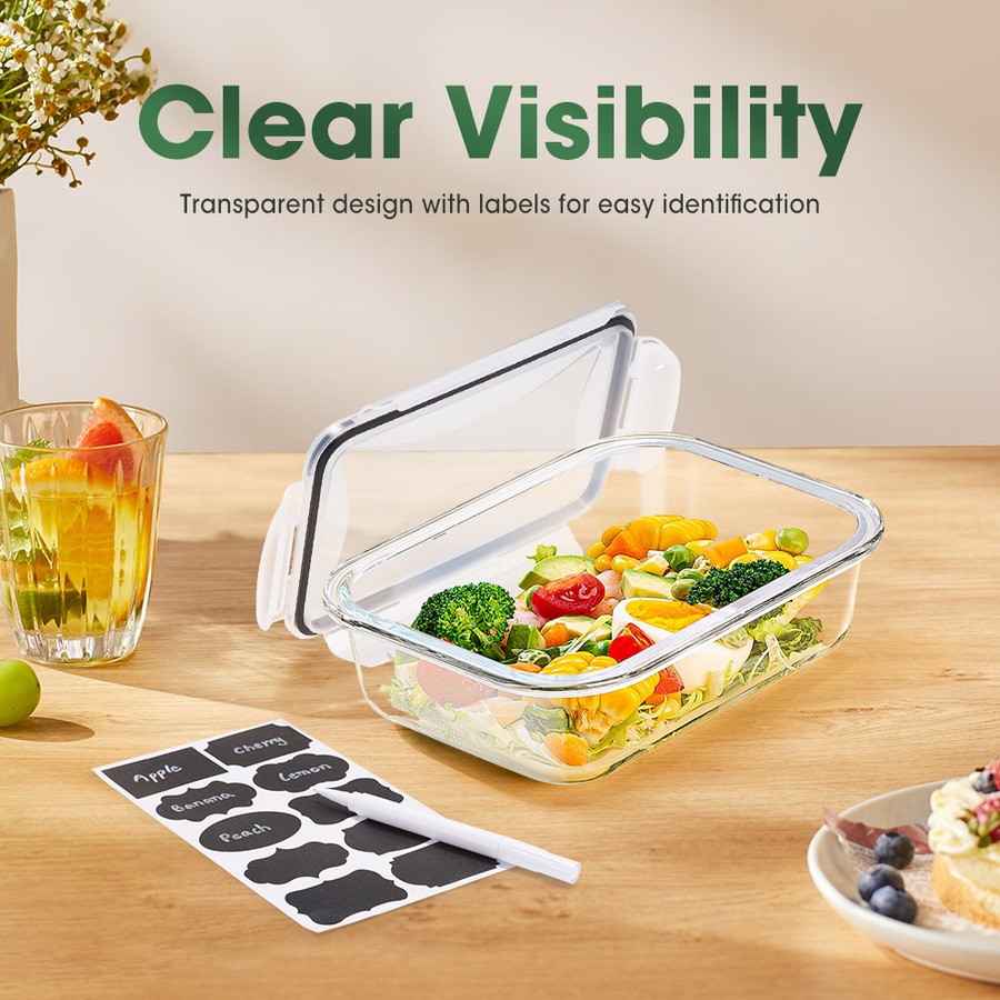 ZUNI 24 PCS Food Storage Containers BPA-Free Leak Proof with Labels & Pen