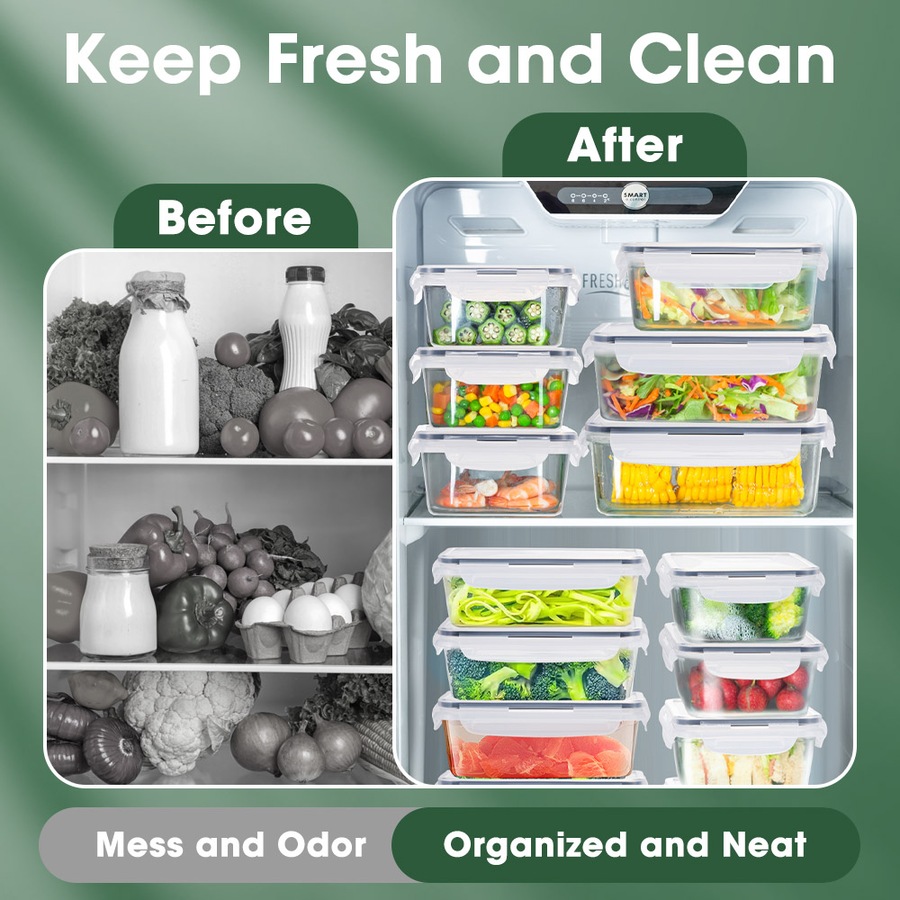 ZUNI 24 PCS Food Storage Containers BPA-Free Leak Proof with Labels & Pen