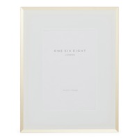 CLARA 7 x 5 White / Gold Glass Photo Frame