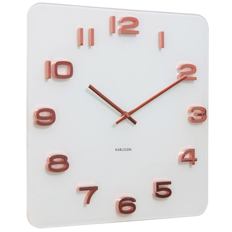 Buy Karlsson Wall Clock Vintage Square White Copper MyDeal