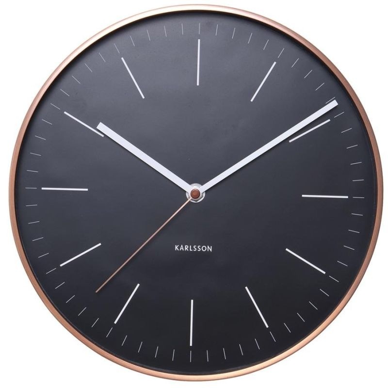 Karlsson Wall Clock Watch Black With Copper Case MyDeal