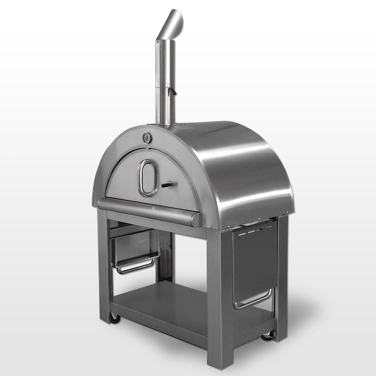 Freestanding Wood Fired Pizza Oven - Large Stainless Steel Portable