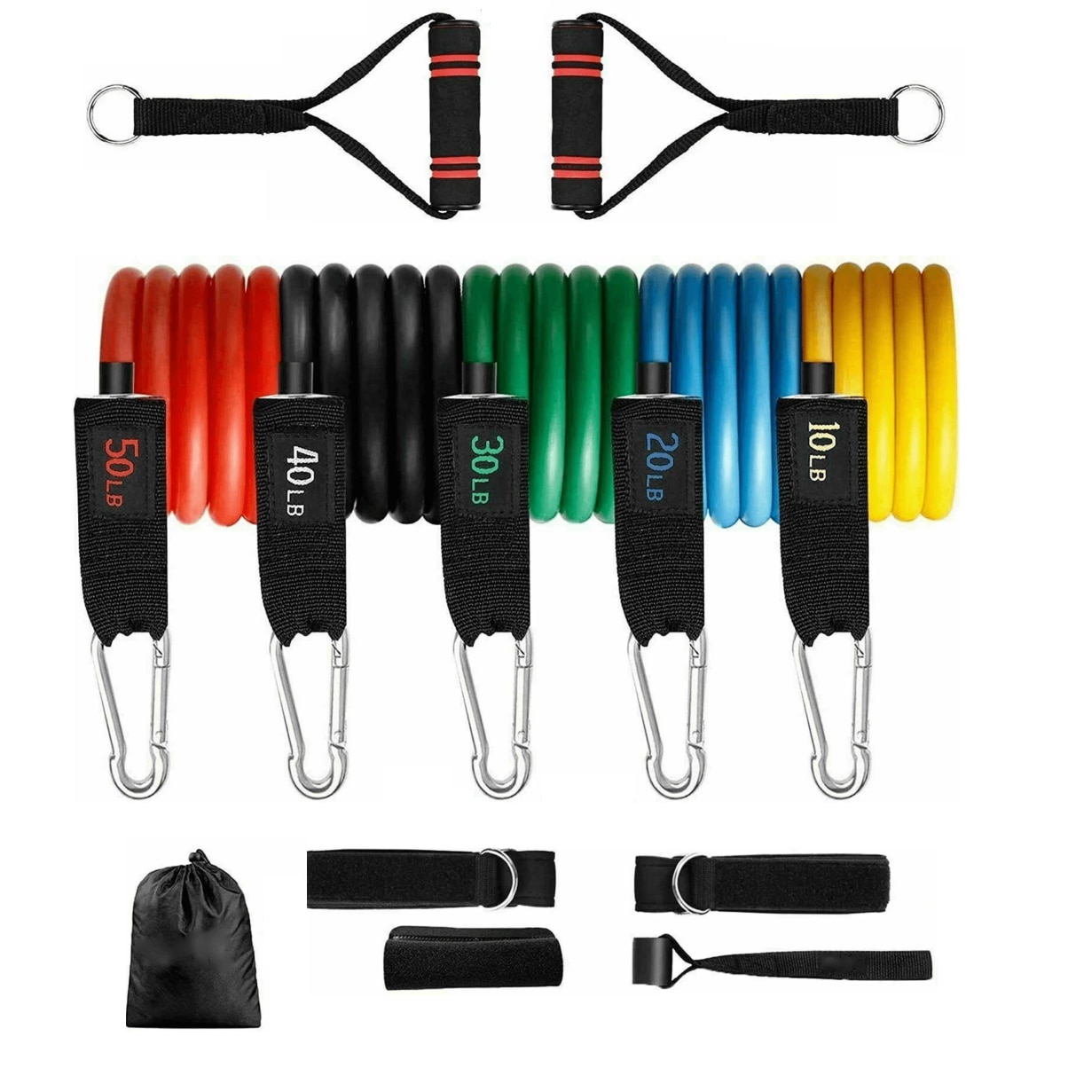 2 Sets X 13Pc Yoga Resistance Band Home Workout Set With Handles Australia