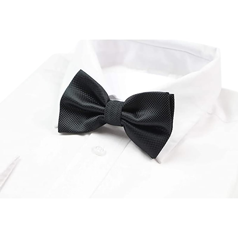 Buy 2 X Mens Black Plain Coloured Checkered Bow Tie - Mydeal