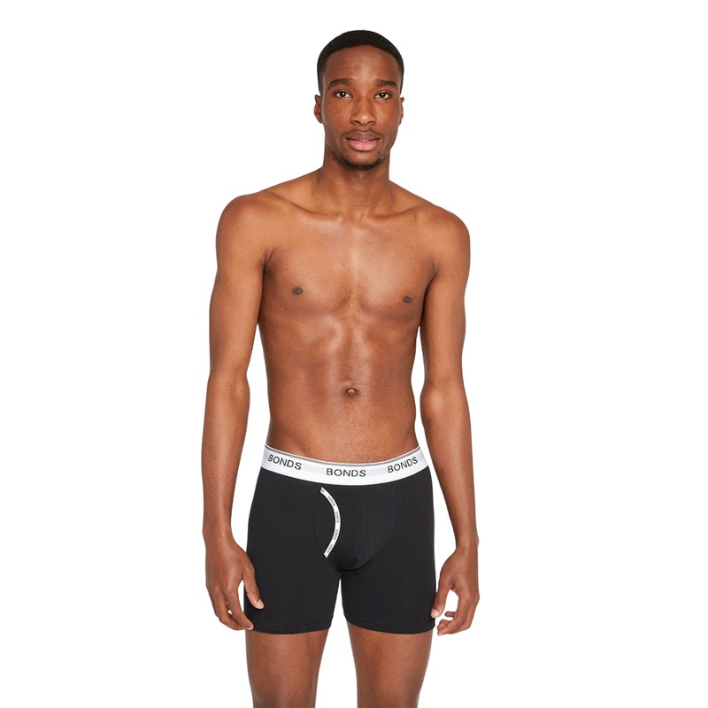 Buy 3 X Bonds Mens Guyfront Mid Trunk Underwear Undies Black MyDeal