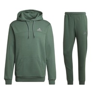 Adidas Mens Hoodie And Trackies Stadium Badge Of Sport Green Tracksuit Set