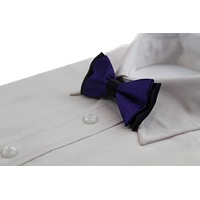 Boys Dark Purple Two Tone Layer Bow Tie